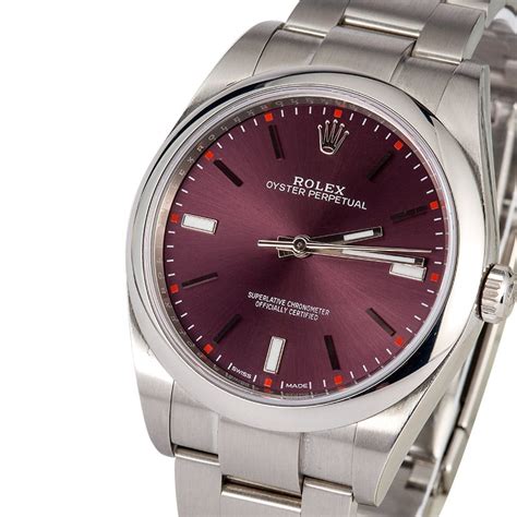 pre owned rolex oyster perpetual 114300|Rolex Oyster Perpetual red grape.